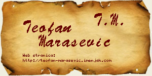 Teofan Marašević vizit kartica